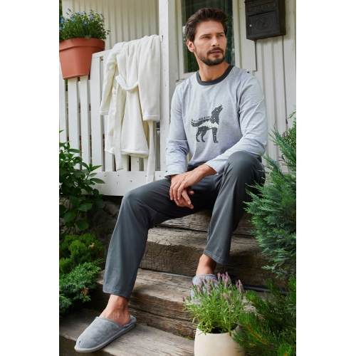 PIŻAMA MĘSKA ITALIAN FASHION TIKAL DŁUGI RĘKAW/DŁUGIE SPODNIE